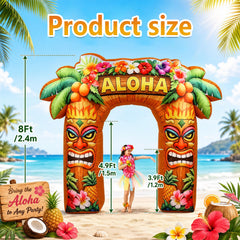 Leyndo tiki arch LED closeup highlighting five lights for night visibility