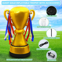 Leyndo trophy close-up of ribbons and cup detail emphasizing customizable decoration