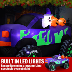 Leyndo monster truck illuminated at night offering bright nighttime visibility