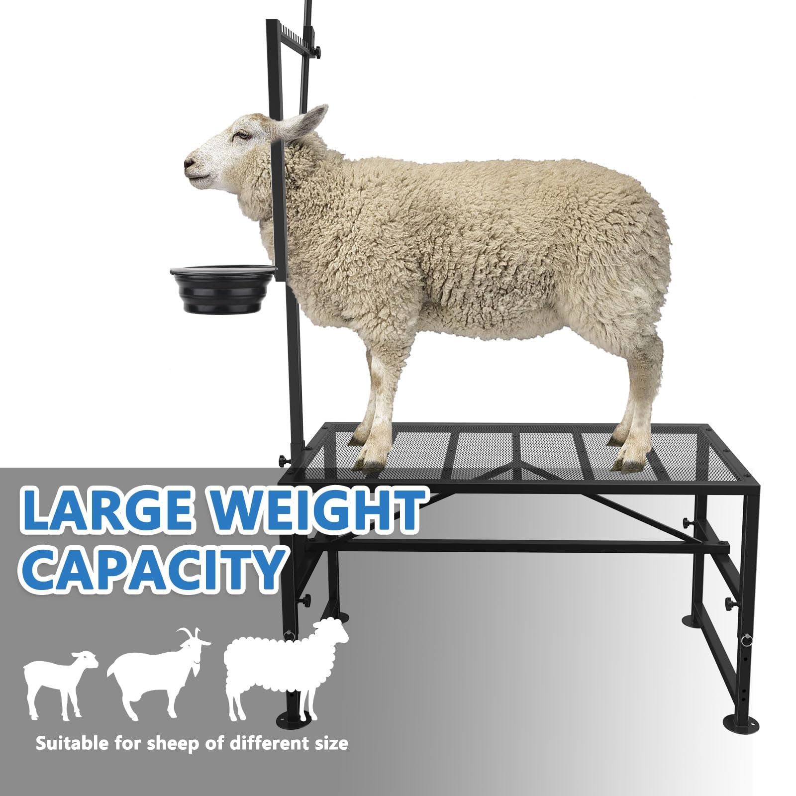 Lezbanz adjustable legs demonstrating height options for different animals