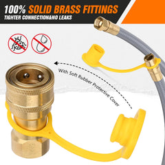 Lezbanz brass quick-connect fittings detail demonstrating secure, corrosion-resistant connection