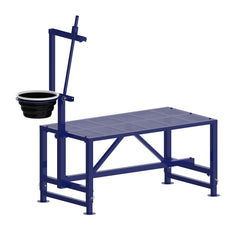 Lezbanz front view of milking stand showing stable triangular frame and strength
