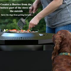 Lezbanz tabletop in use with drinks and snacks providing convenient outdoor serving space
