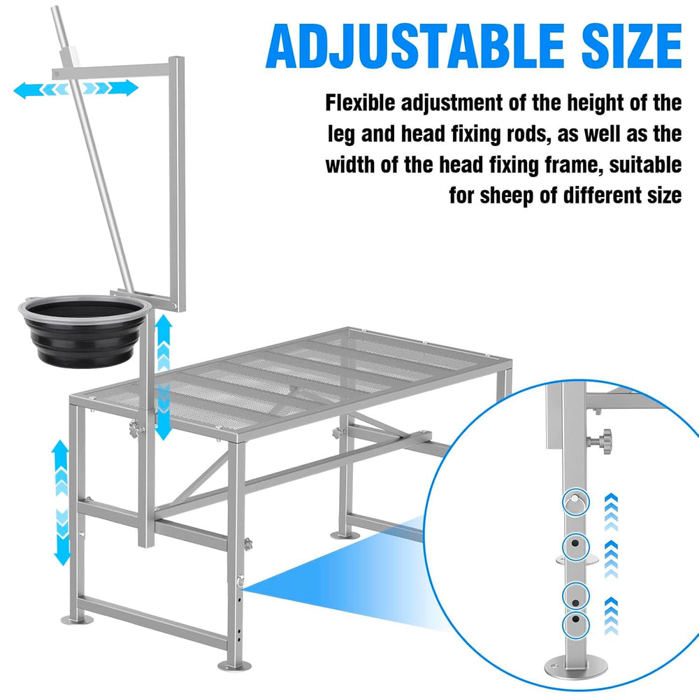 Lezbanz leg-height adjustment close-up enabling correct animal positioning
