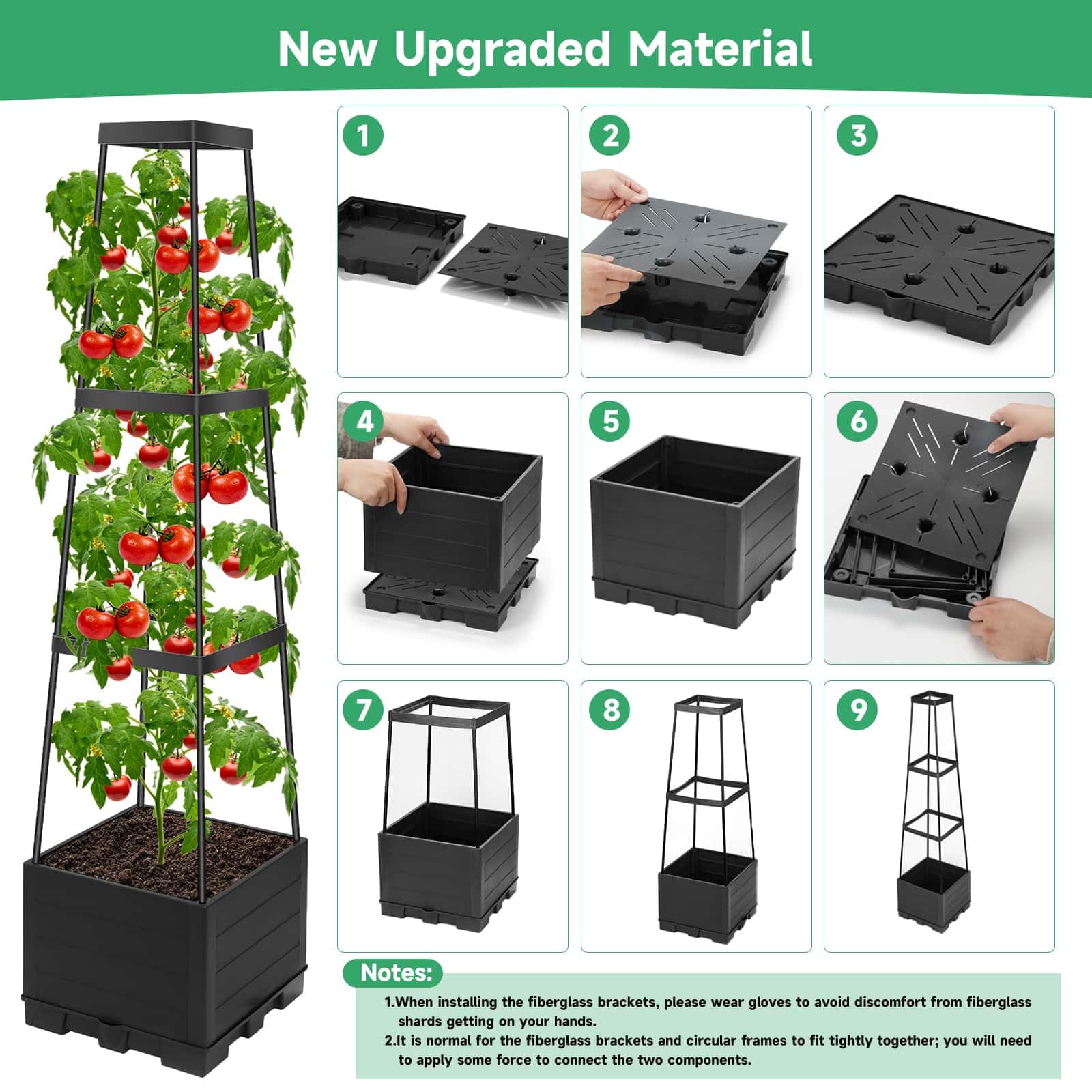 Lezmarket accessories display with clips gloves shovel benefit ready-to-plant convenience