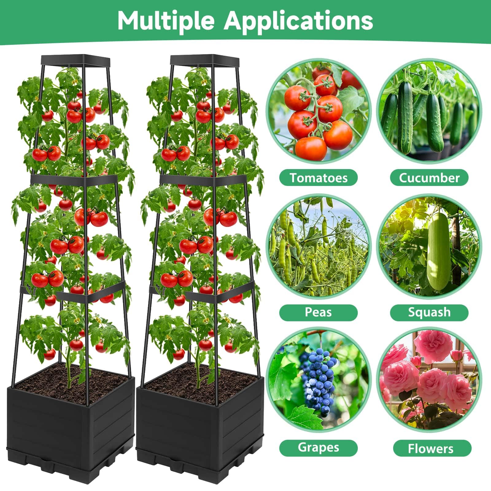 Lezmarket planters next to common objects for scale benefit accurate size expectation