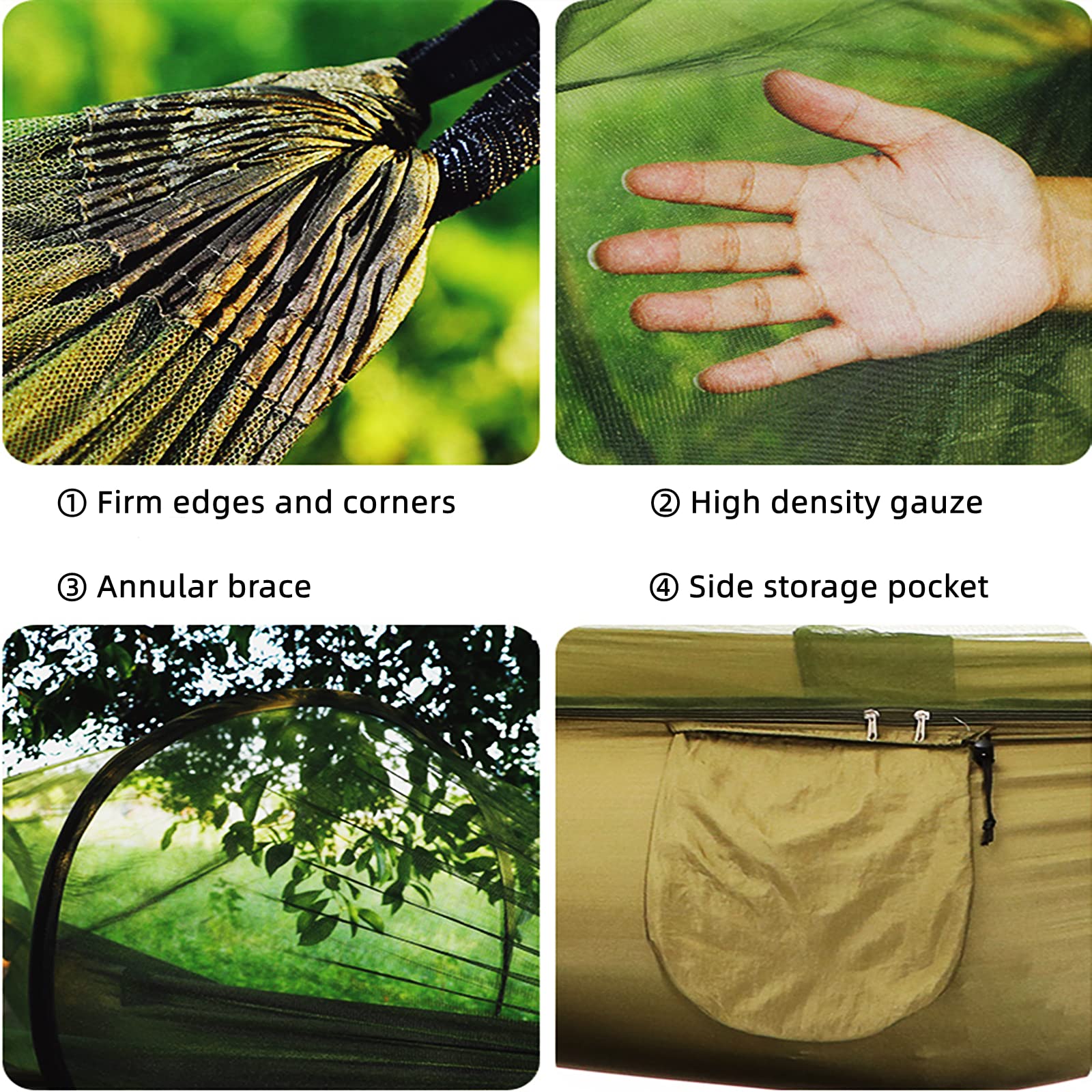 LFL hammock mosquito net detail showing mesh barrier for insect protection