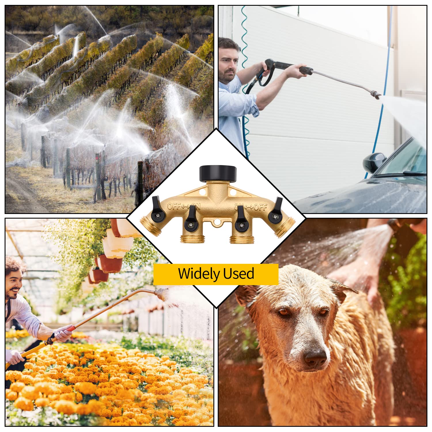 LFSEMINI lifestyle garden use running multiple hoses for efficient watering