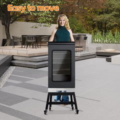 LGBWTUS side profile with EAST OAK smoker attached for ergonomic access