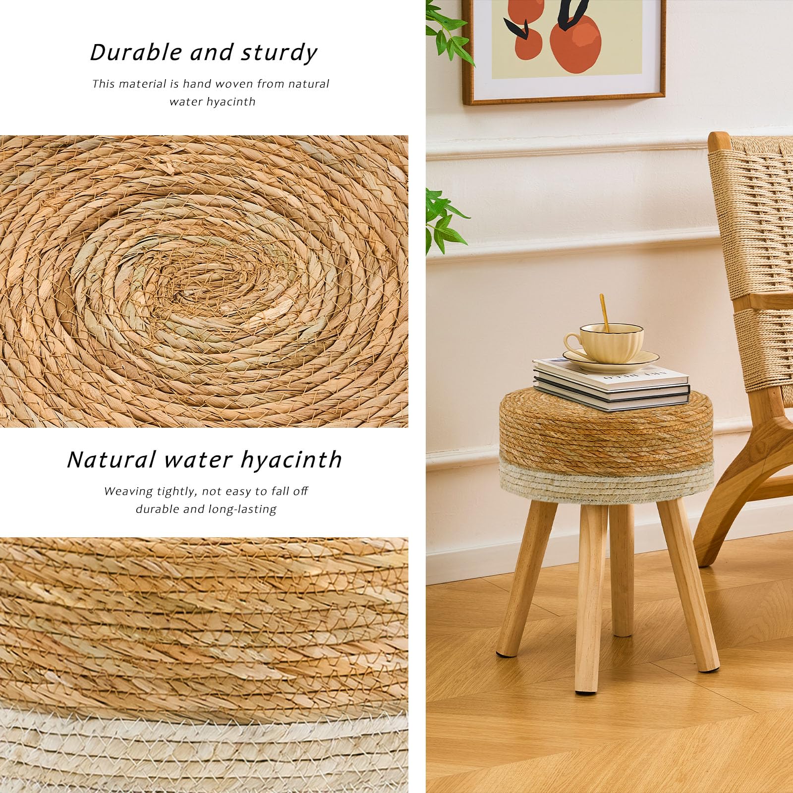 LGENHOOM round pouf as vanity stool adding practical seating