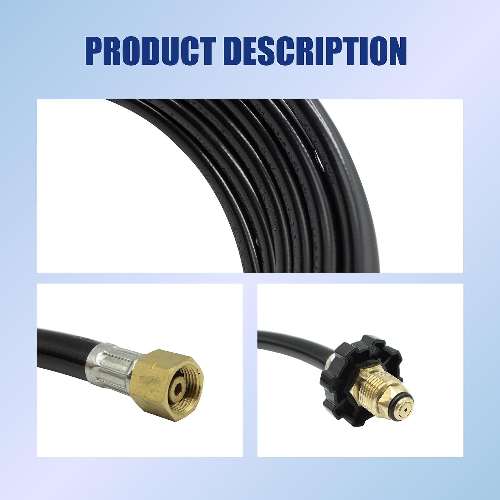 LGLVATV hose in use with weed burner demonstrating safer distance from propane tank