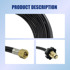 LGLVATV hose in use with weed burner demonstrating safer distance from propane tank