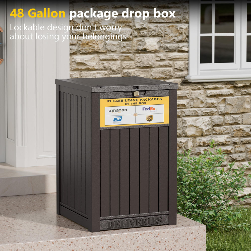 LHBGO delivery box lockable lid detail ready for padlock to secure contents