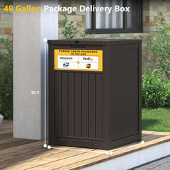 LHBGO delivery box open lid showing 48-gallon interior for several parcels