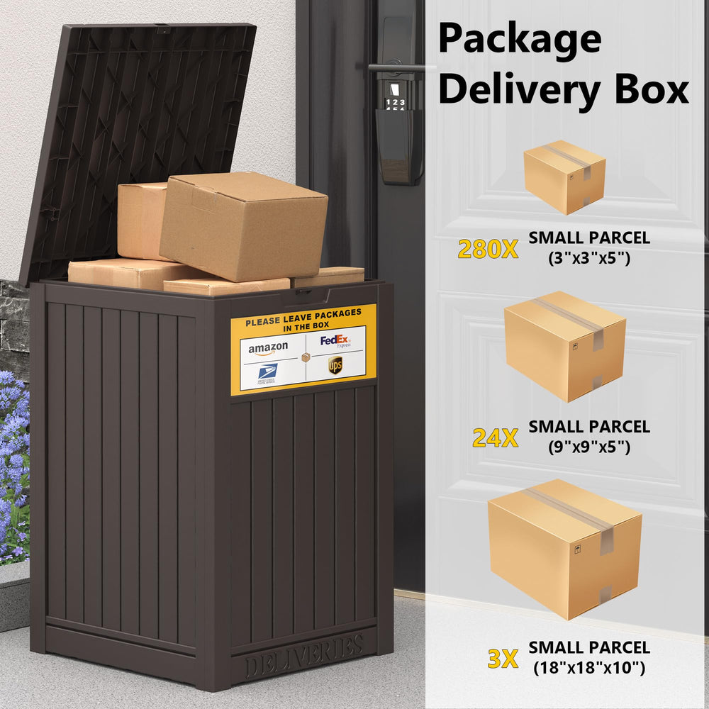 LHBGO package delivery sign mounted and visible to couriers for correct drop-off