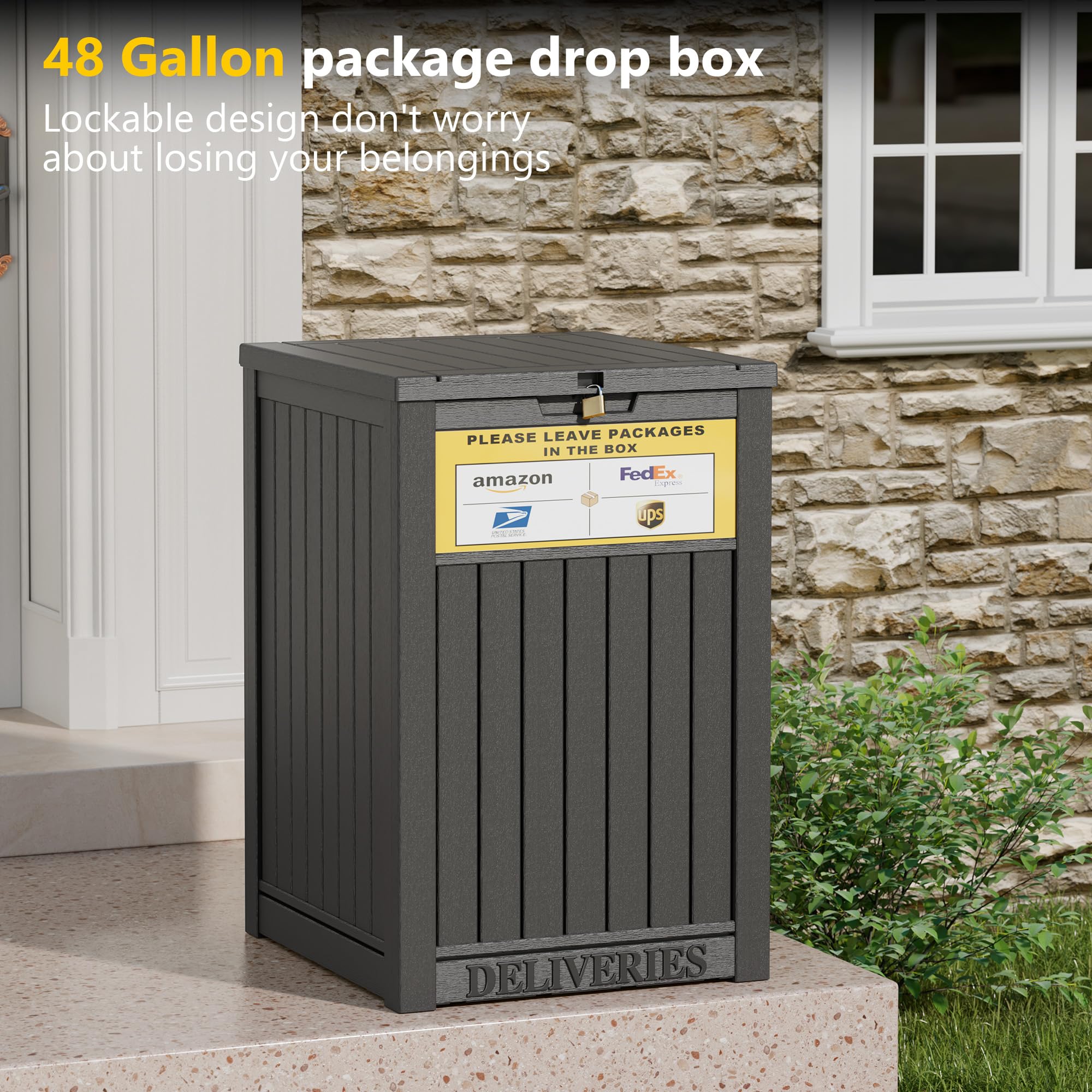 LHBGO visible delivery sign attached guiding couriers to safe drop location