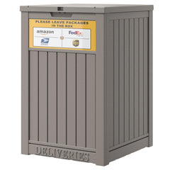 LHBGO front view of 48-gallon delivery box showing secure storage benefit