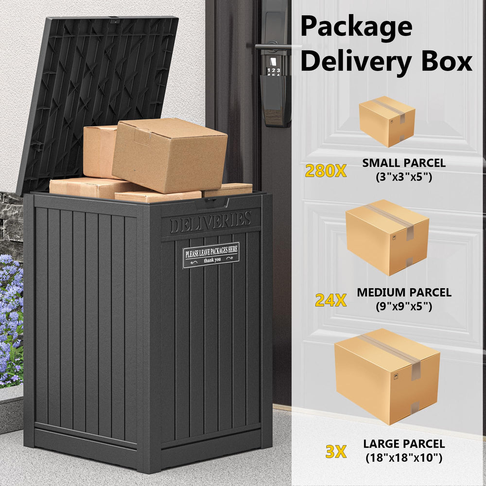 LHBGO open interior demonstrating 48-gallon capacity for multiple parcels