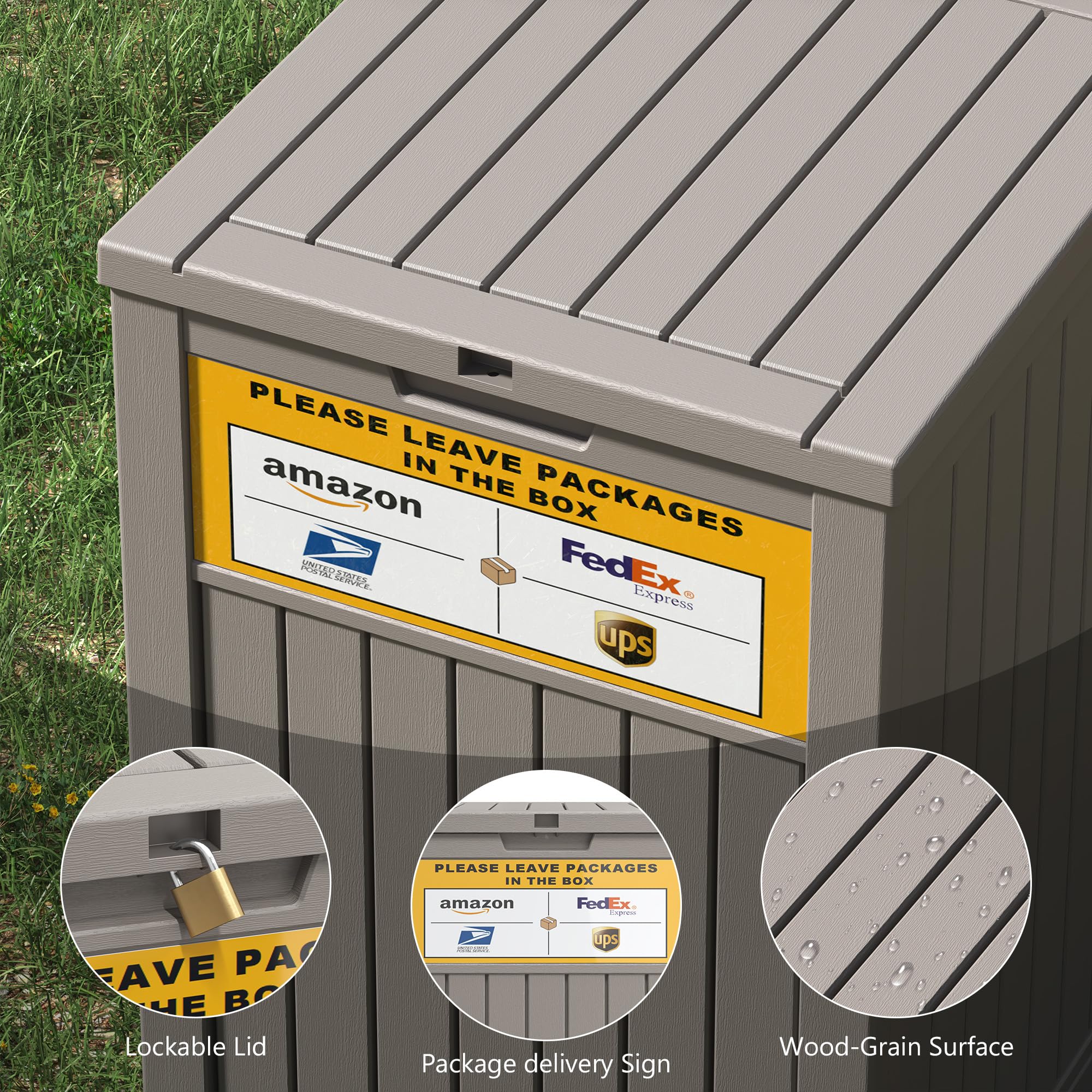 LHBGO delivery box in use with parcels inside for secure storage
