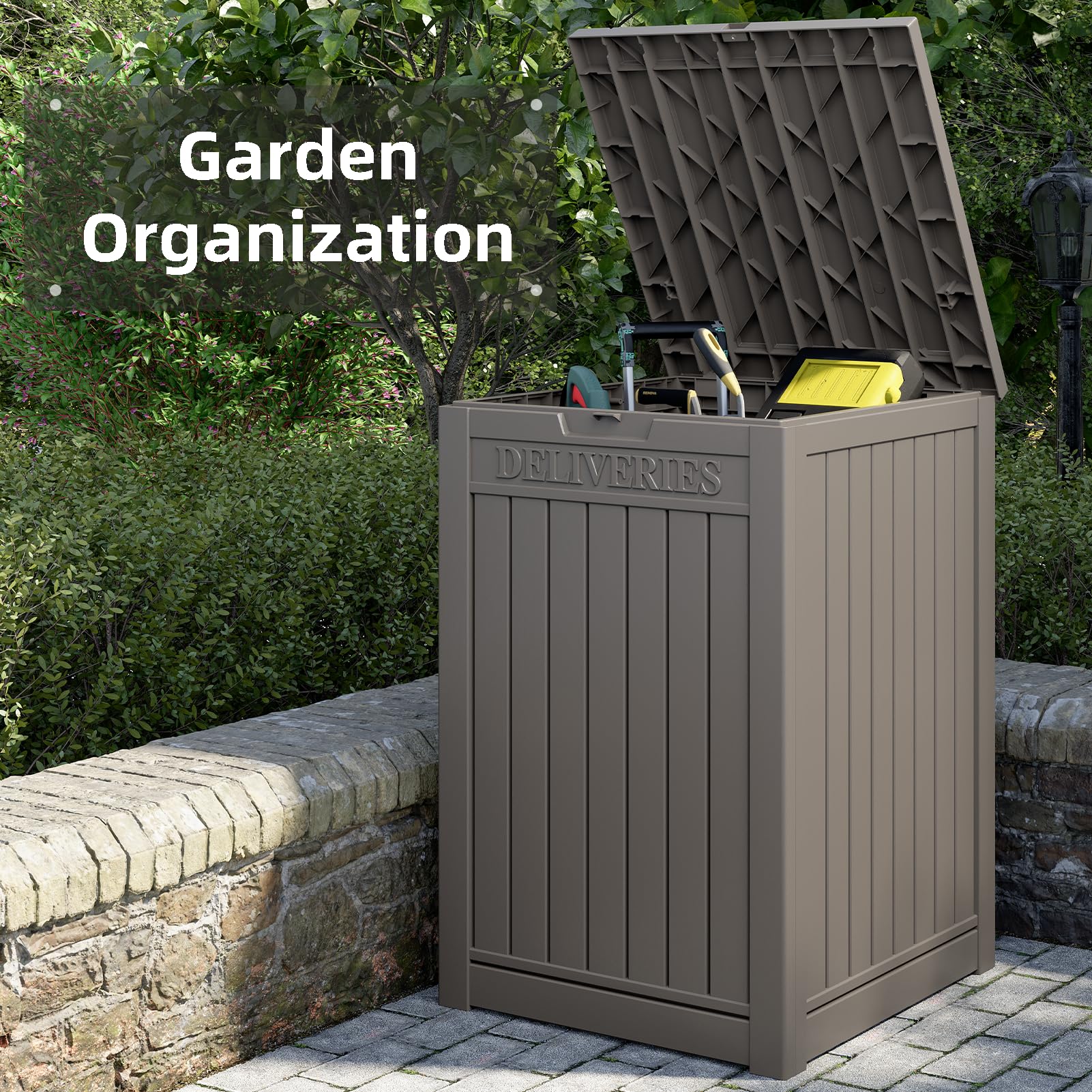 LHBGO delivery box next to a medium parcel showing scale and fit