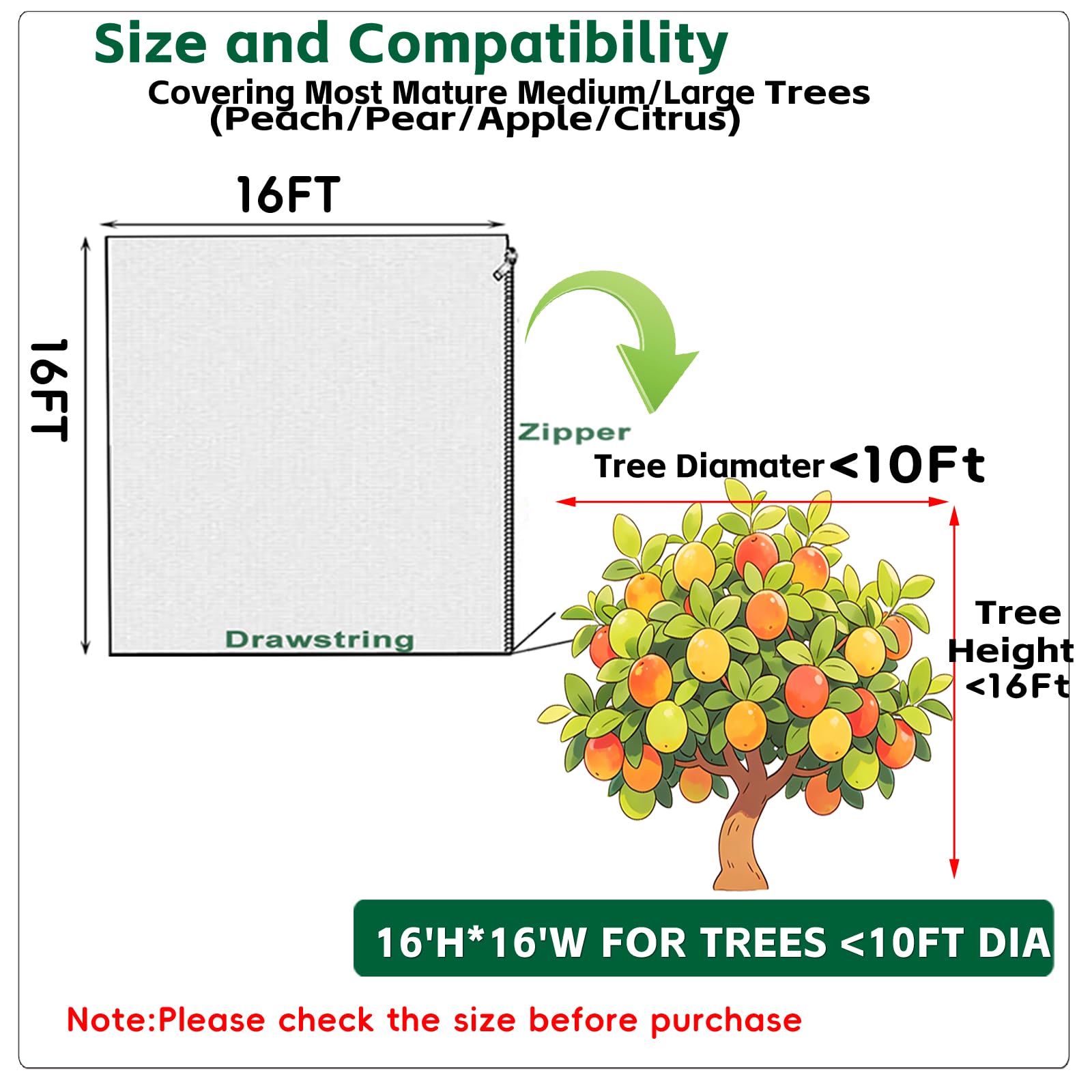 LHongL net covering a backyard tree in garden, preserving fruit from birds