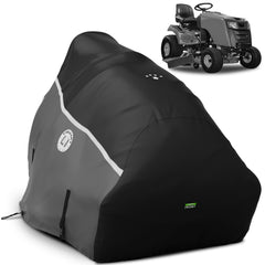 LI LIBZAKI front view showing full cover protecting mower — weatherproof protection