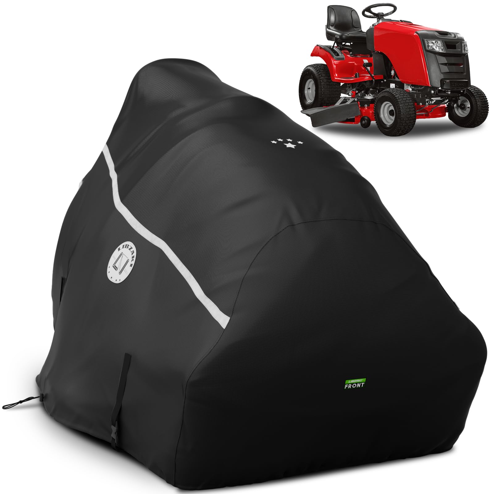 LI LIBZAKI front view showing full mower protection and weather resistance