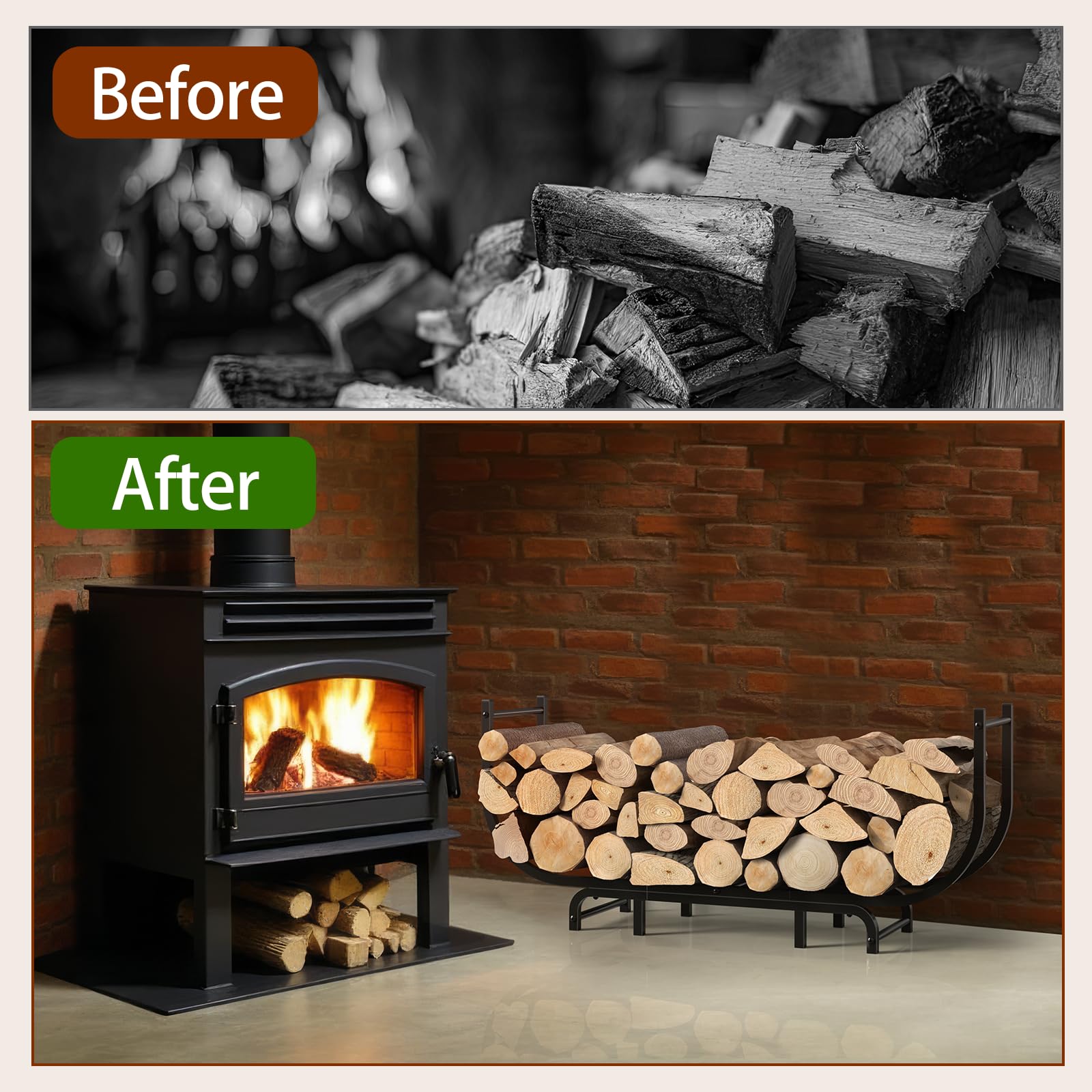 LIANTRAL loaded with split firewood demonstrating ample capacity and ventilation