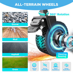 LIAPOTT large all-terrain wheels detail for smoother rolling benefit
