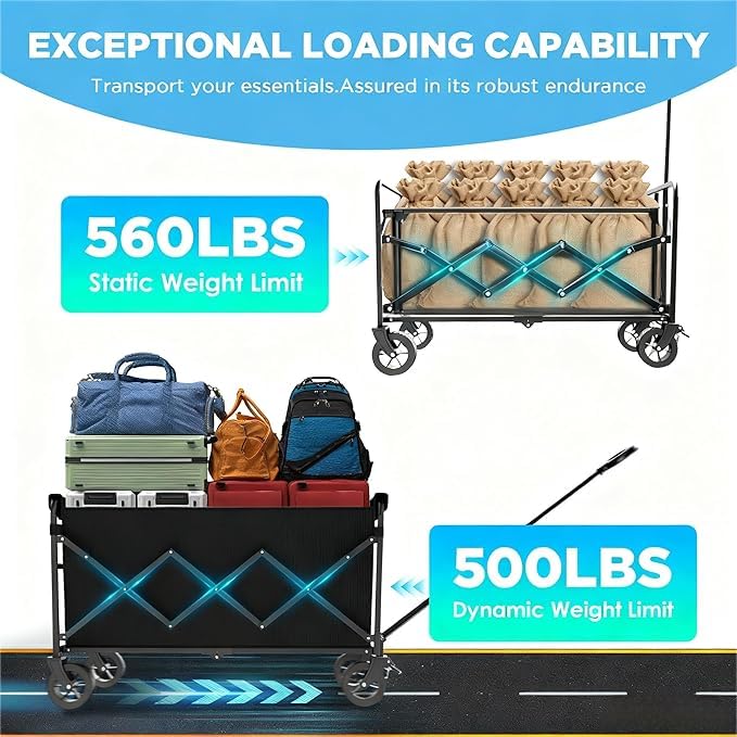 LIAPOTT wagon loaded at beach illustrating heavy-load transport benefit
