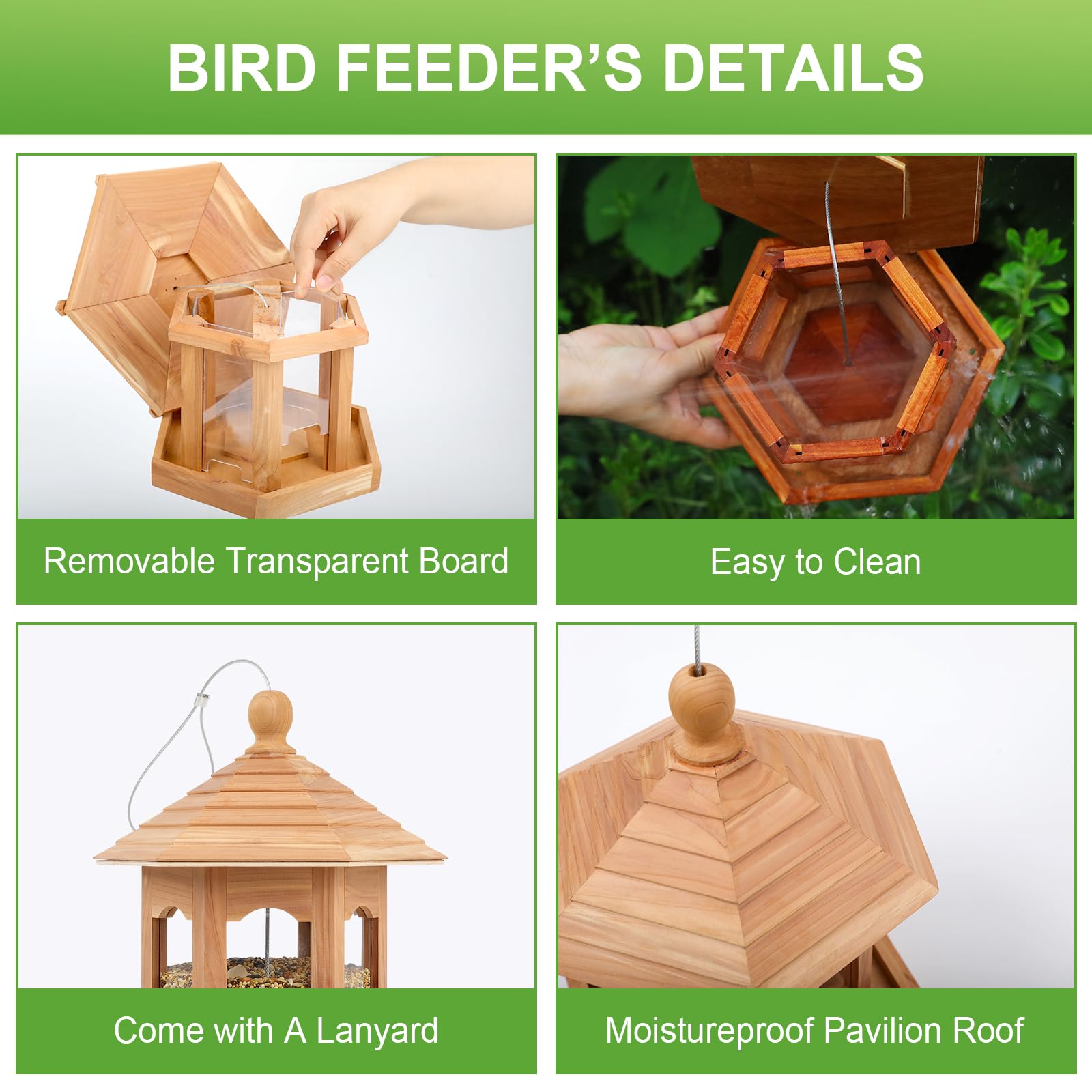 Liawm feeder beside measuring cup showing three-pound seed capacity and scale