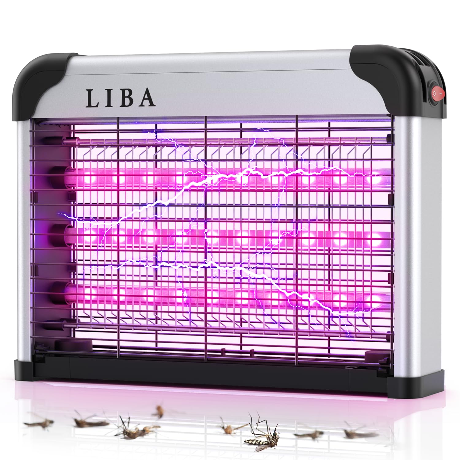 LiBa front view showing compact zapper and dual-UV LEDs benefiting fast insect capture