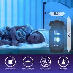 LiBa hanging on a patio offering quiet, waterproof outdoor insect protection