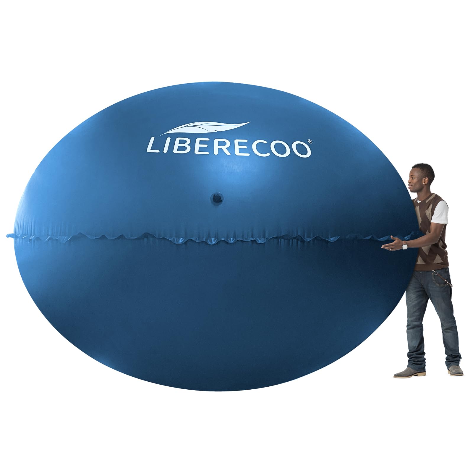 LIBERECOO front view showing the full 12ft pillow and packaging benefit