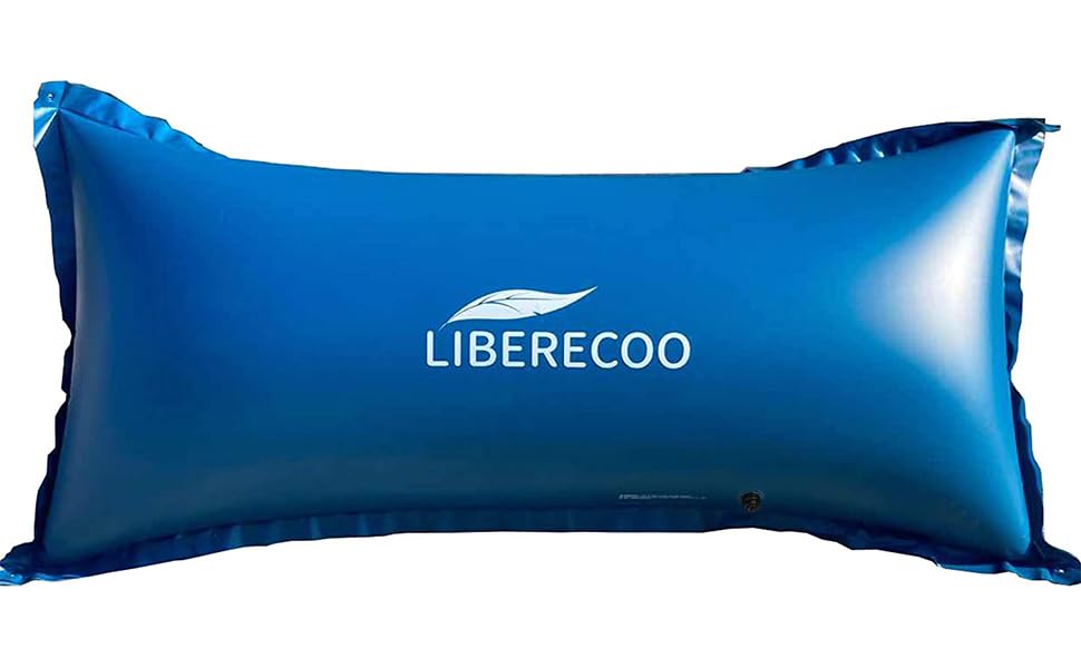 LIBERECOO front view of 4x8 pool pillow showing shape and coverage benefit