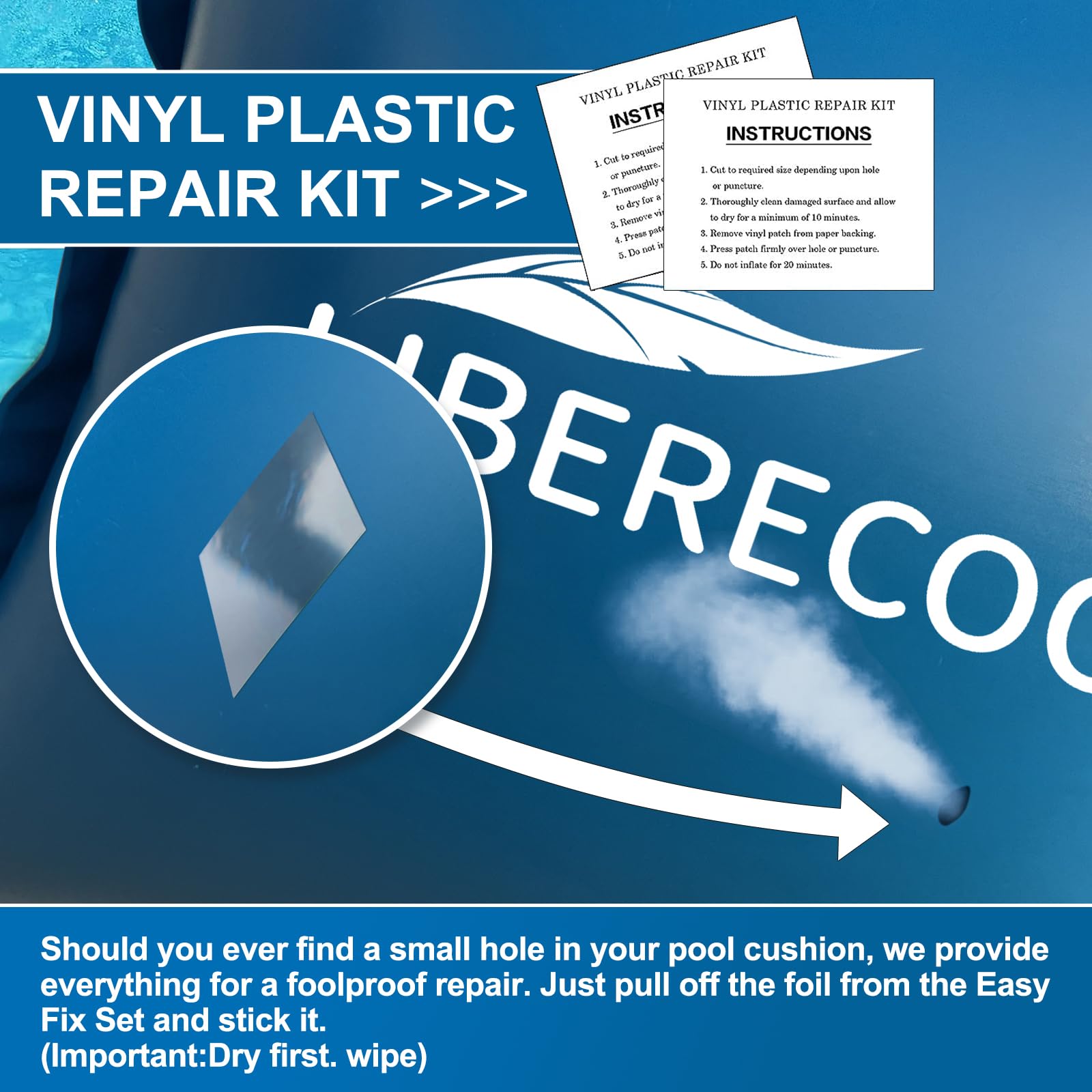 LIBERECOO inflated pillow centered in pool reducing wall pressure and ice damage