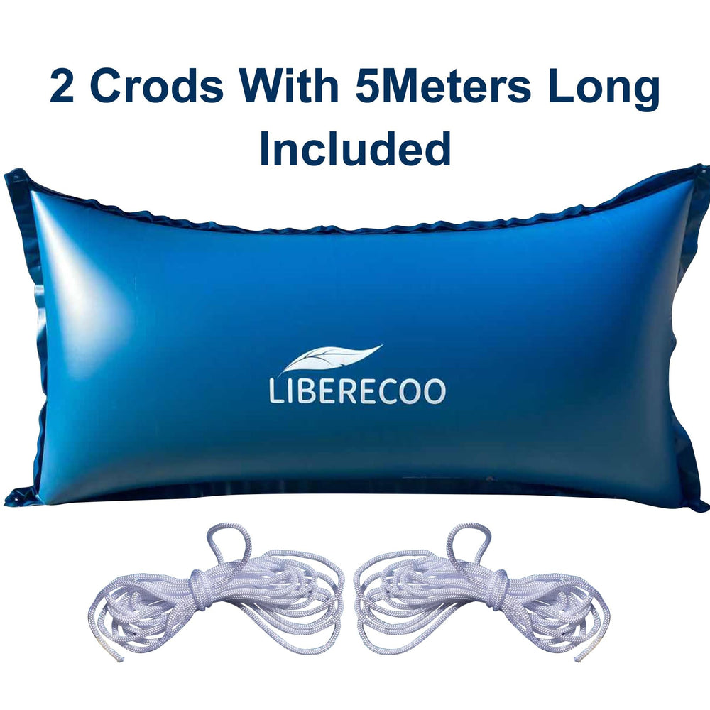 LIBERECOO inflated pillow placed under pool cover reducing ice pressure
