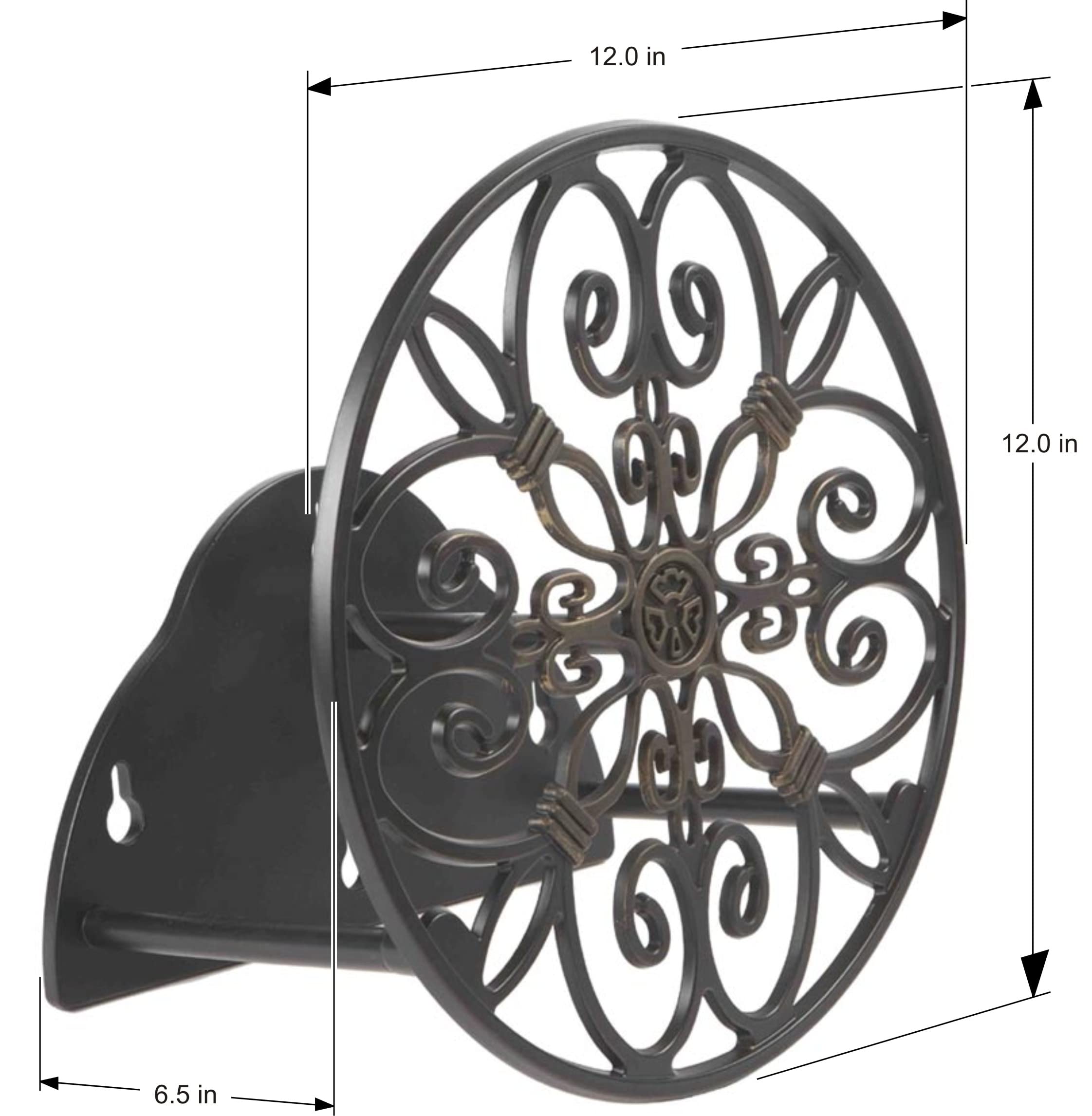 Liberty Garden 670 beside standard hose reel for scale shows space-saving advantage