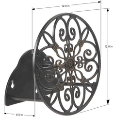 Liberty Garden 670 beside standard hose reel for scale shows space-saving advantage