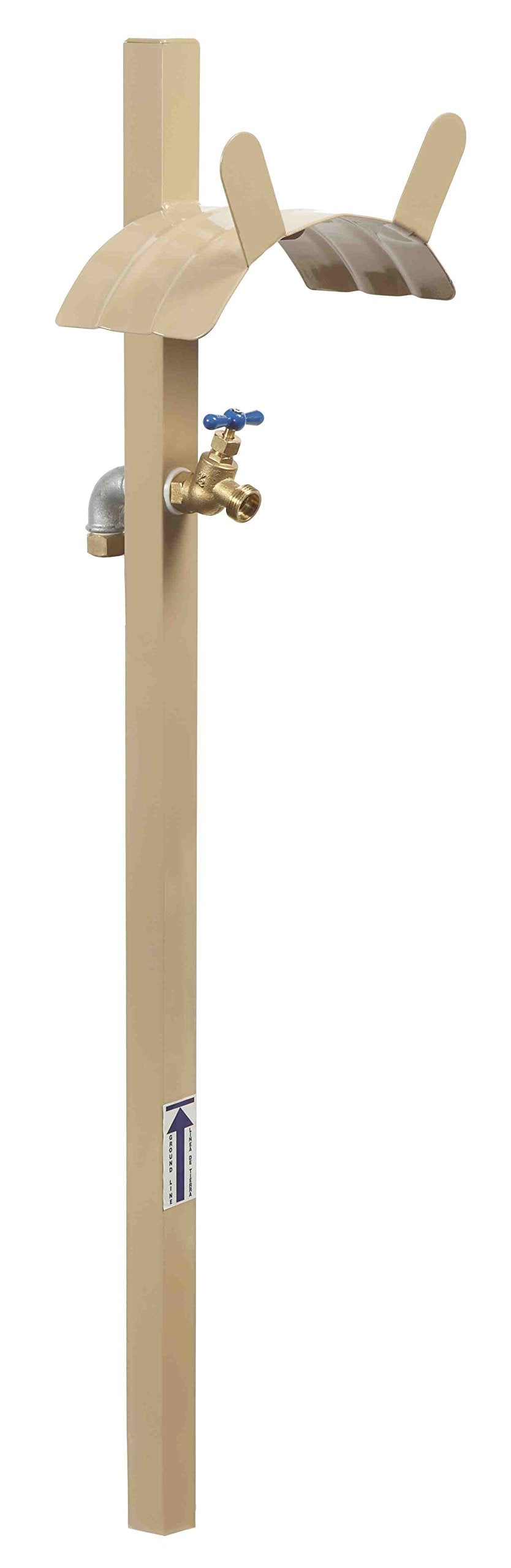Liberty Garden front view of freestanding hose stand showing organized storage benefit