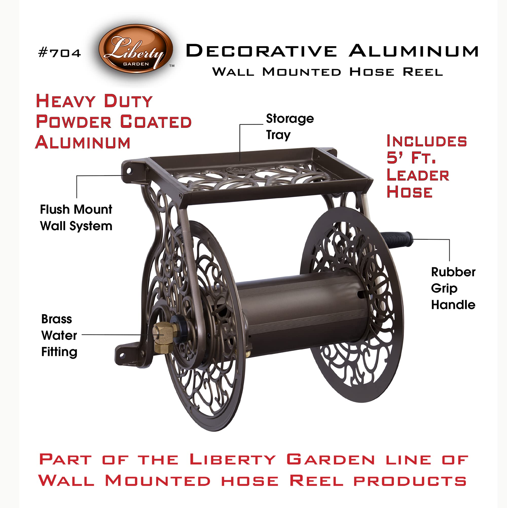Liberty Garden side mount and shelf showing stable wall attachment and tool storage