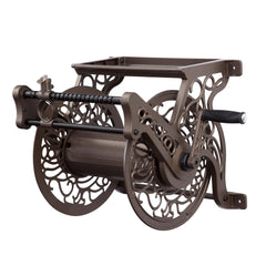 Liberty Garden 707 front view showing bronze reel and tidy hose storage benefit