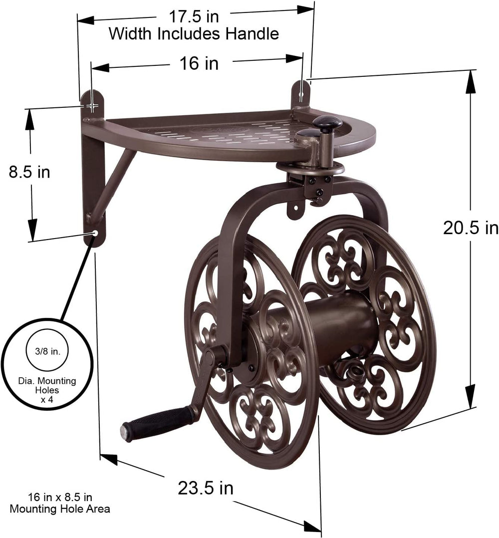 Liberty Garden reel mounted on garden wall showing ready-to-use setup benefit