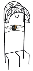 Liberty Garden front view of black Carrington hose stand showing overall design and neat hose storage
