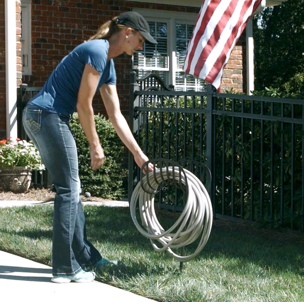 Liberty Garden next to shoe showing scale and easy portability benefit