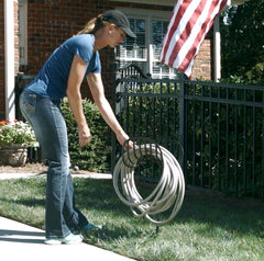 Liberty Garden next to shoe showing scale and easy portability benefit