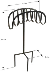 Liberty Garden side profile with hose demonstrating organized tangle-free storage