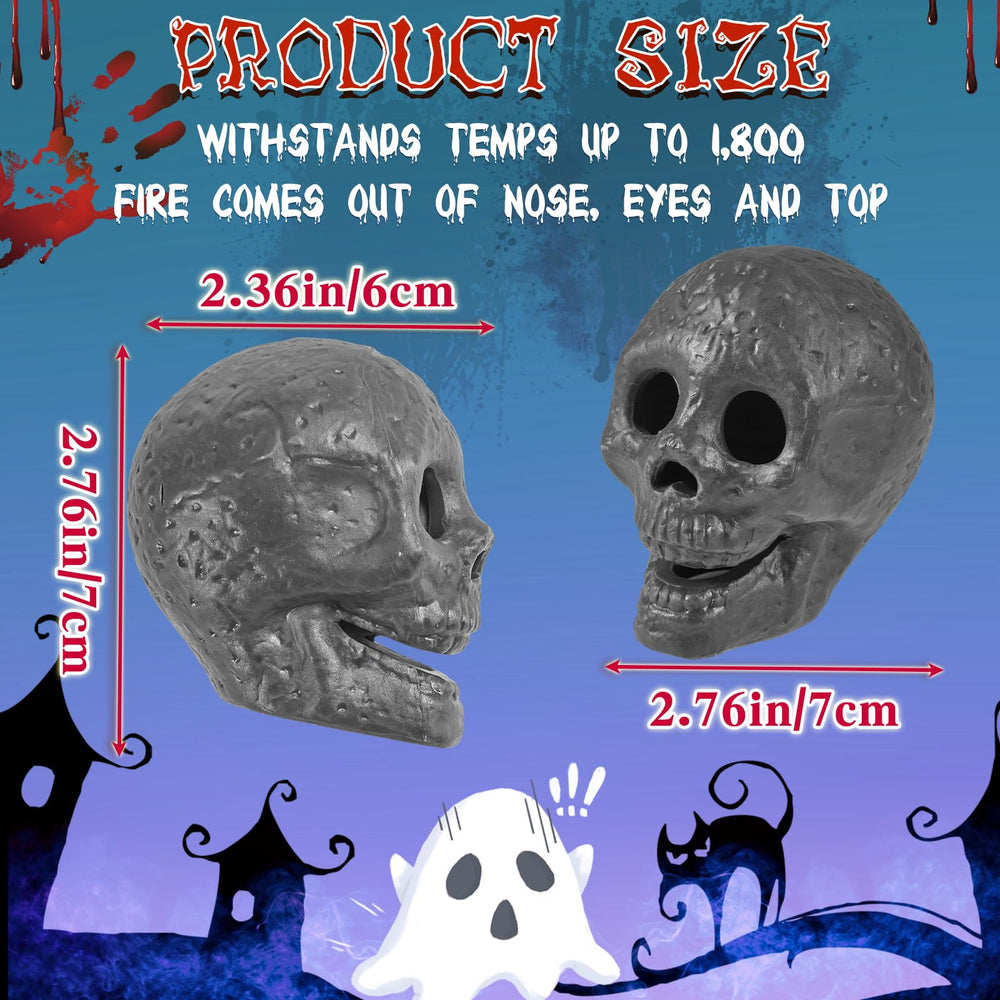 Libima close-up of skull eye and nose openings highlighting flickering flame effect
