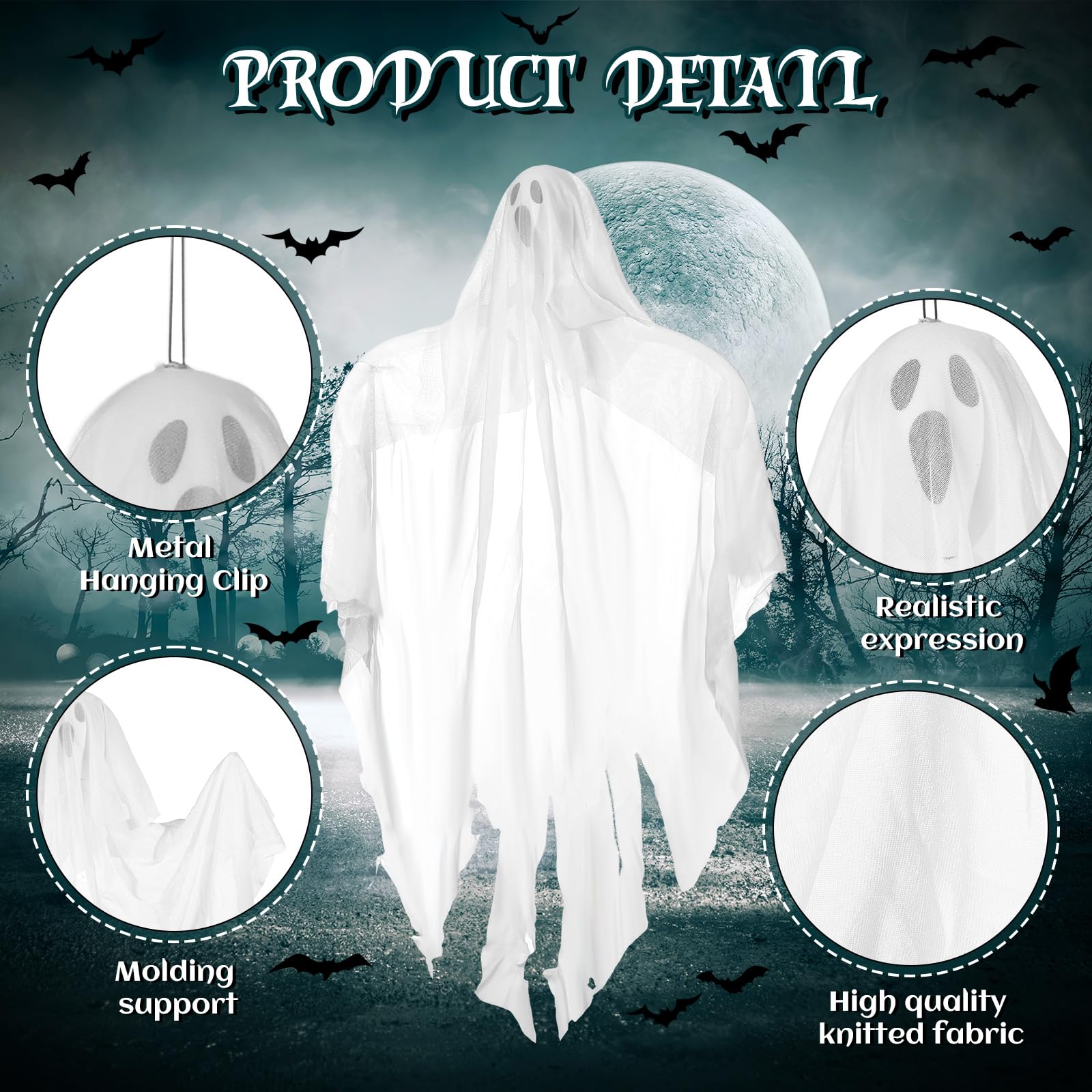 Libima ghosts over porch at night, enhances party lighting effects