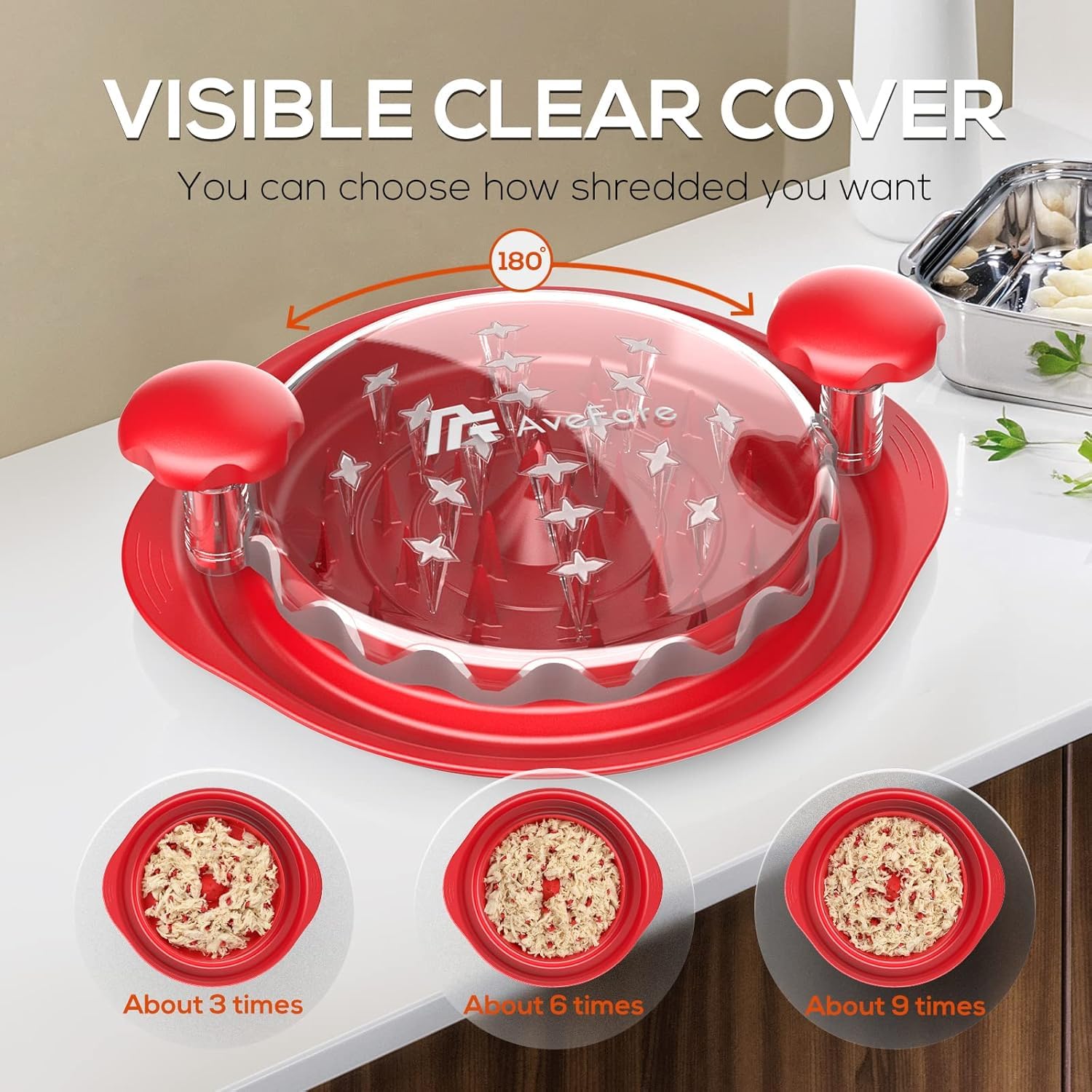 liboyixi clear transparent lid closeup for monitoring shredded meat easily